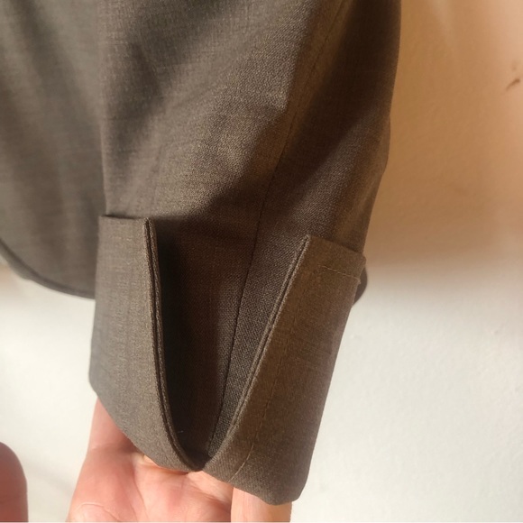 ❤️Lafayette 148 New York Wool Blend Blazer Jacket Green Brown Taupe Size 2 - Picture 7 of 9